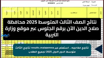 نتائج مفاجئة.. استعلم عبر results.malazemna نتائج الثالث متوسط الدور الأول 2025 لجميع الطلاب